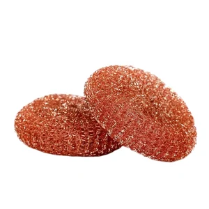 Copper Plated Scrubbing Pad Kitchen Cleaning Sponge in Steel Copper Coated Scrubbers Powerful Scrubbing for Stubborn