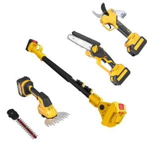 Cordless Telescopic Pole Pruner 21V Multifunctional Garden Tool Set with Electric Pruning Shears Hedge Trimmer Mini Chainsaw