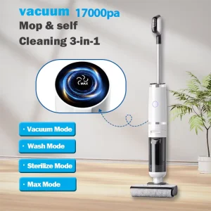 Cordless Wet Dry Electric Mop Brushless Floor Washer Handheld Floor Cleaner with Suction Self Cleaning Rechargeable Home Use
