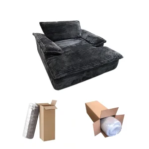 Corduroy Fabric Lazy Sofa Chair Soft Lounge Compressed Sofa Bed
