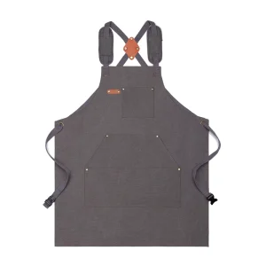 Cotton Blend Canvas Sleeveless Apron Heavy Duty Custom Logo Printing Cross-Shoulder Straps Large Tool Pockets Gardening Repair