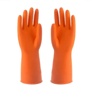 Cotton Lined Latex Rubber Household Cleaning Dishwashing Gloves