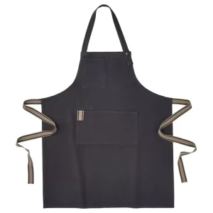 Cotton Linen Chef Apron with Large Pockets Adjustable Cross Back Apron for Cooking BBQ Baking Restaurant