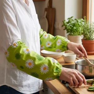 Cotton Printed Waterproof Easy Clean Food Preparation Chef Forearm Protector Oversleeve