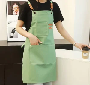 Cotton Work Apron Home Kitchen Chef Apron Custom Logo Cross Back Apron with Pockets