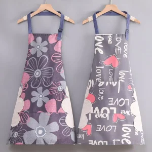 Country-Style Print Apron Adult Cooking and Baking Workwear Stain-Resistant and Easy to Clean Available in Various Patterns