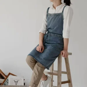 Cowboy Apron Kitchen Japanese Workwear Nail Art Student Waist Apron