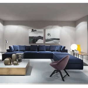 Cozy Feather Down Fabric Modular Sofa Set Canape Salon Divani L Shaped Design for Apartment Hotel Villa Living Room Use