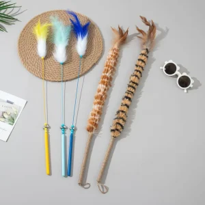 Creative Feather Duster Stick Cat Interactive Wand Toy Durable Boredom Relief Pet Supplies For Kitten Teaser Stick Playing Toy