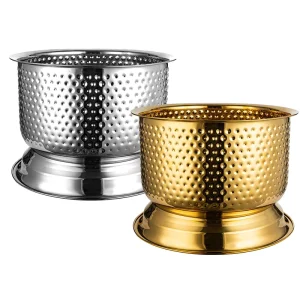 Creative Stainless Steel Nordic Style European Style Light Luxury Vintage Thickened Double Layer for Ice Bucket Large Red