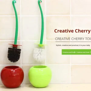 Cross Border Cherry Plastic Handle Portable Toilet Brush Set Household Bathroom Cleaning No Dead Angle Professional Dropshipping
