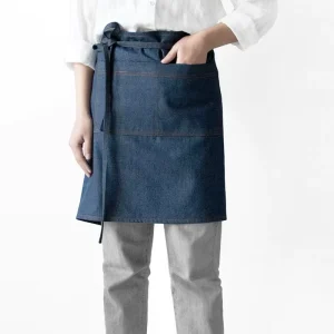 Cross Border Men’s Women’s Durable Washable Denim Eco friendly Kitchen Baking Restaurant Workwear Half Body Apron for