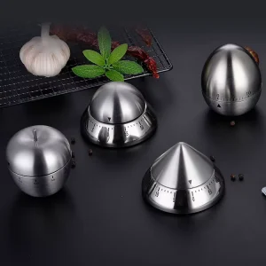 Cross border Metal Egg shaped Mechanical Kitchen Timer Student Time management Reminder Creative Countdown Timer
