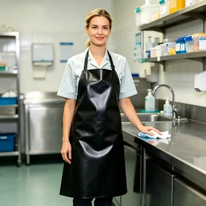 Cross-border PU Leather Apron Waterproof Oil-Resistant for Seafood Industry Bartender Uniform Durable Extra-Large Extended