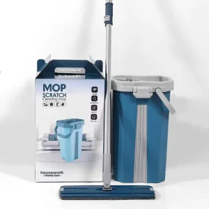 Cross-border Scratch-off Flat Mop Telescopic Handle Stainless Steel Pole Dry-wet Separation Hands-free Home Use