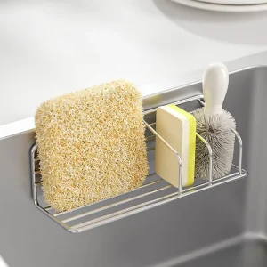 Cross border for Japanese Korean Style Multifunctional Wall mounted Stainless Steel Kitchen Organizer Rack for Scouring Pads