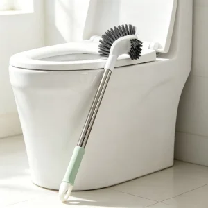 Curved Double Sided Toilet Brush Long Handle Non slip Grip Floor Cleaning Bathroom Brush