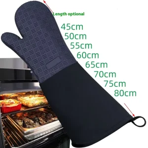 Curved Mouth Printed Silicone Gloves Thickened Microwave Oven Baking Gloves Heat Insulation Kitchen Household