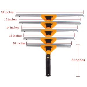 Custom 10″ 12″ 14″ 16″ 18″ Professional Grip Swivel Adjustable Handle and Streak Free Blade Windows Squeegee NO.8006