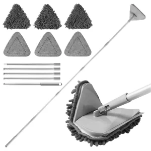 Custom 360 Rotation Long Handle Telescopic Pole Corner Duster 90° Flipped Mop Squeegee Scraper Multifunctional Cleaning Tool