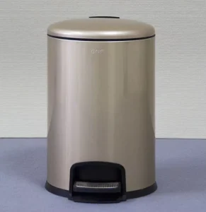 Custom 3L 5L 8L 12L 20L 30L Stainless Steel Kitchen Waste Bins Rolling Cover Foot Pedal Storage Bucket