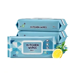 Custom 40pcs Non Woven Kitchen Cleaning Wet Wipes Disposable for Grease Stain Removal Soft Fragrance for Household Use