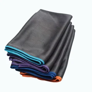 Custom 40x50cm Microfiber Carbon Towel Car Kitchen Glass Mirror Cleaning Towels Car Wash Cloth With Edge