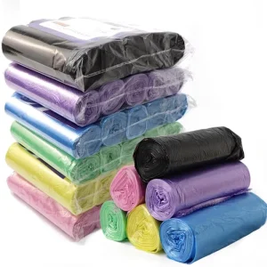 Custom 6 8 10 30 35 Litre Biodragadable Bin Liners Disposable Blue Red Black Plastic Household Garbage Trash Bag