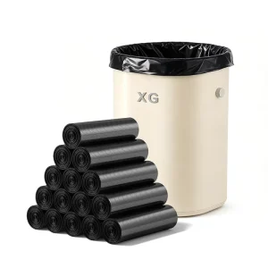Custom 8 Gallon Scented Bathroom Roll Garbage Bag with Smooth Bin Liner Plastic HDPE Small Black Trash Bag