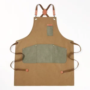 Custom Adult Sleeveless Chef Bib Apron Stylish Cotton Canvas Waist Kitchen Tool Washable Waterproof Custom Logo Factory Direct
