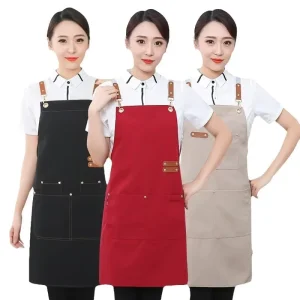 Custom Apron With Iogo Canvas Fabric for Kitchen Cleaning Chefs Cooking Restaurants Adult Aprons