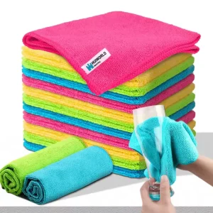 Custom Assorted Colors Reusable Microfiber Cleaning Cloths Soft Cleaning Rags
