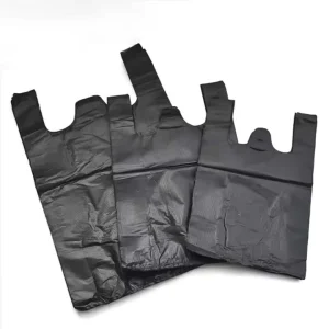 Custom Black Industrial Side Gusset Kitchen Storage Garbage Bags Household Trash Bags with Handle