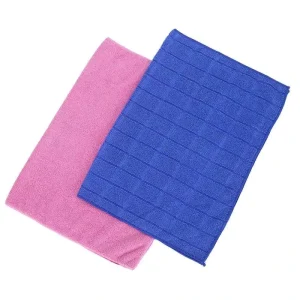 Custom Blue Check Microfiber Cleaning Cloth Towel for Kitchen Household Cleaning Tools