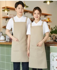 Custom Canvas Aprons for Restaurant Cooking Waterproof Apron Chef Uniform Custom Chef Apron Polyester and Cotton Fabric