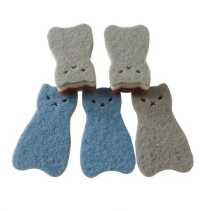 Custom Cat Shape Washing Scrub Sponge Kitchen Dish Cleaning Sponges Dishwashing Sponge Dishwashing Cloth