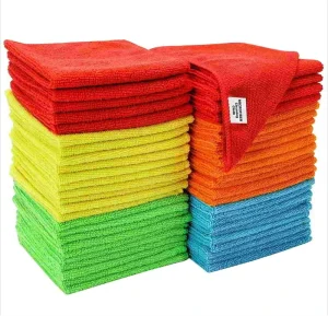 Custom Color Microfiber Absorbent Kitchen Dish Cleaning Cloth Small Kitchen Cleaning Towel Rags Bookshelf