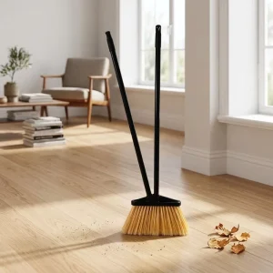 Custom Color Two Hole PP Broom Dustpan Combo Eco Friendly Steel Handle Handheld Plastic Broom Set Household Floor Cleaning Tools