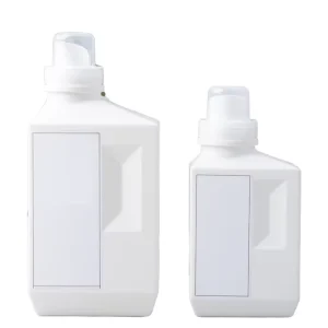 Custom Color and Logo 600ml 1000ml White Square Empty HDPE Plastic Laundry Detergent Liquid Bottle 1L