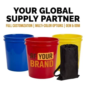 Custom Colorful Multi Purpose Bucket Pail Storage Sports Training Gear Game Set Event Tool Utility Pail Promotional Container