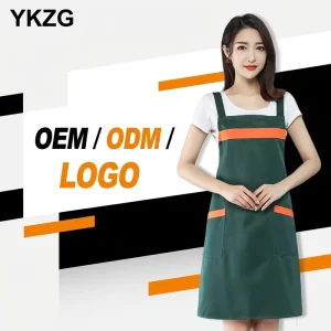 Custom Cotton Adult Work Bib H Strap Home Kitchen Logo Printing Apron for Cleaning and Chef Use