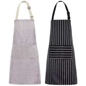 Custom Cotton Cooking Aprons for Women and Men Kitchen Apron With 2 Pockets Adjustable Breathable Bib Soft Chef Apron