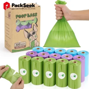Custom Dog Poop Trash Bags Biodegradable Plastic with Customized Color Size Compatible Pet Waste Bags