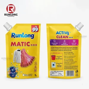 Custom Doypack Washing Detergrent Laundry Liquid Refill Packaging Bag Dishwashing Packaging Spout Pouch