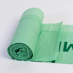 Custom Durable Biodegradable Drawstring Trash Bags with PLA & Cornstarch Heat-Sealed for Household Use