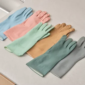 Custom Durable Heavy Duty Latex Rubber Dish Washing Gloves Large Non Slip Household Cleaning Glove