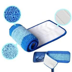 Custom Eco-Friendly Aluminum Polyester Microfiber Flat Mop Pads Super Absorbent Wet Dry Replacement Heads for Household
