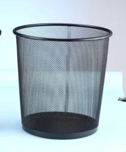 Custom Eco Friendly Metal Waste Bin Round Mesh Colourd Waste Bin