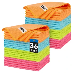 Custom Eco-Friendly Microfiber Square Cleaning Cloths Reusable Warp Knitted Polyamide 250gsm Lint-Free Kitchen Glass Bulk