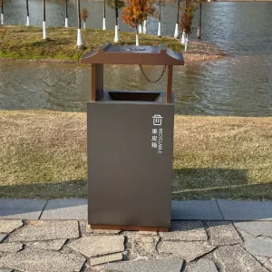 Custom Eco Friendly Modern Outdoor Park Metal Recycle Bin Street Trash Bins Public Waste Bin